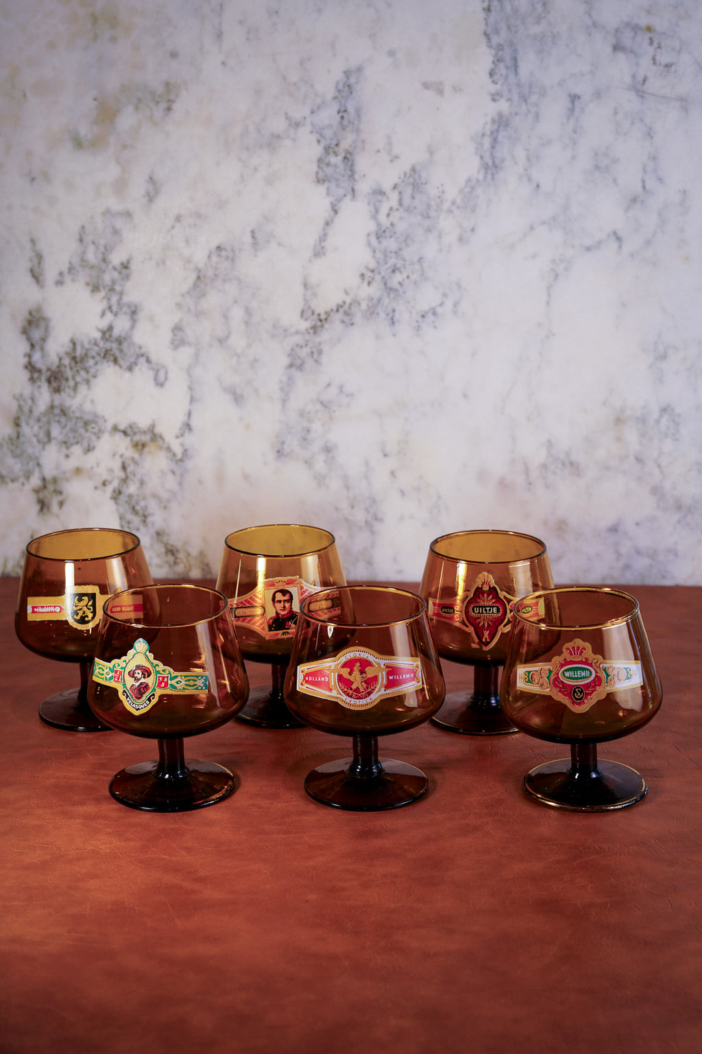 Dutch Cigar Band Cognac Snifter Glasses (Set of 6)