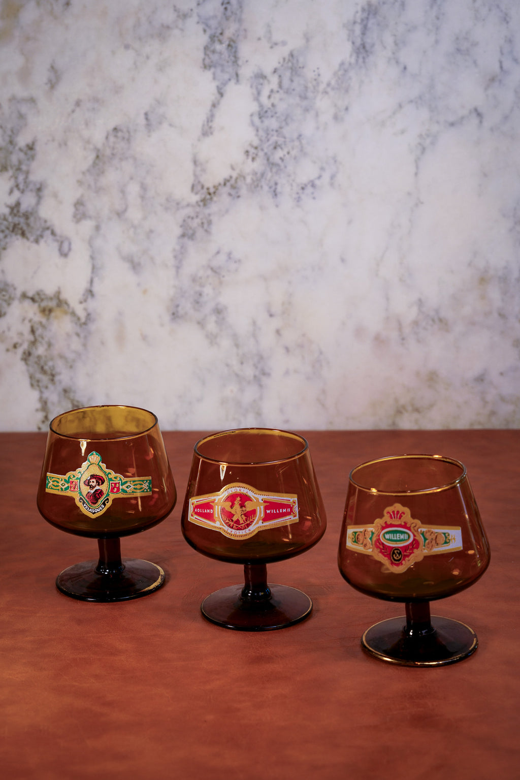 Dutch Cigar Band Cognac Snifter Glasses (Set of 6)