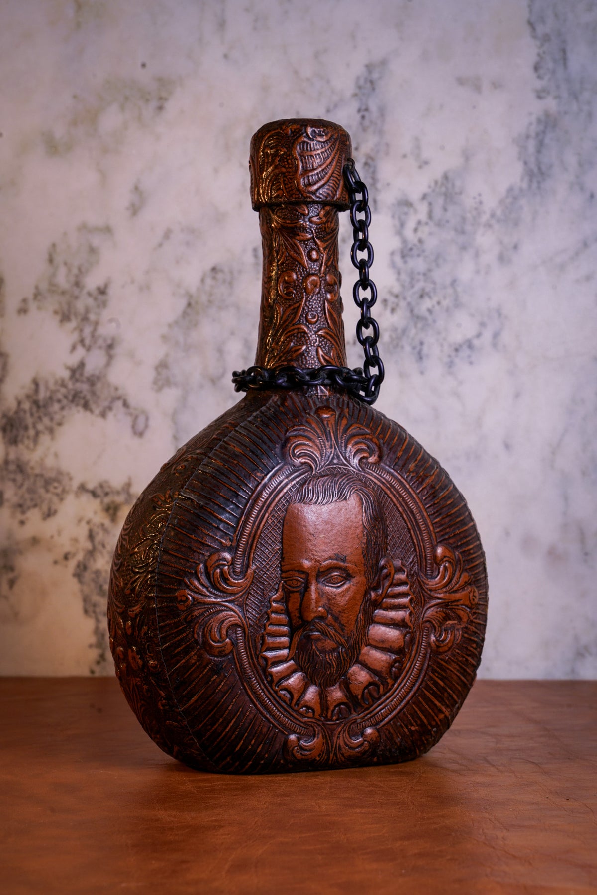 Vintage "Miguel de Cervantes" Leather Decanter