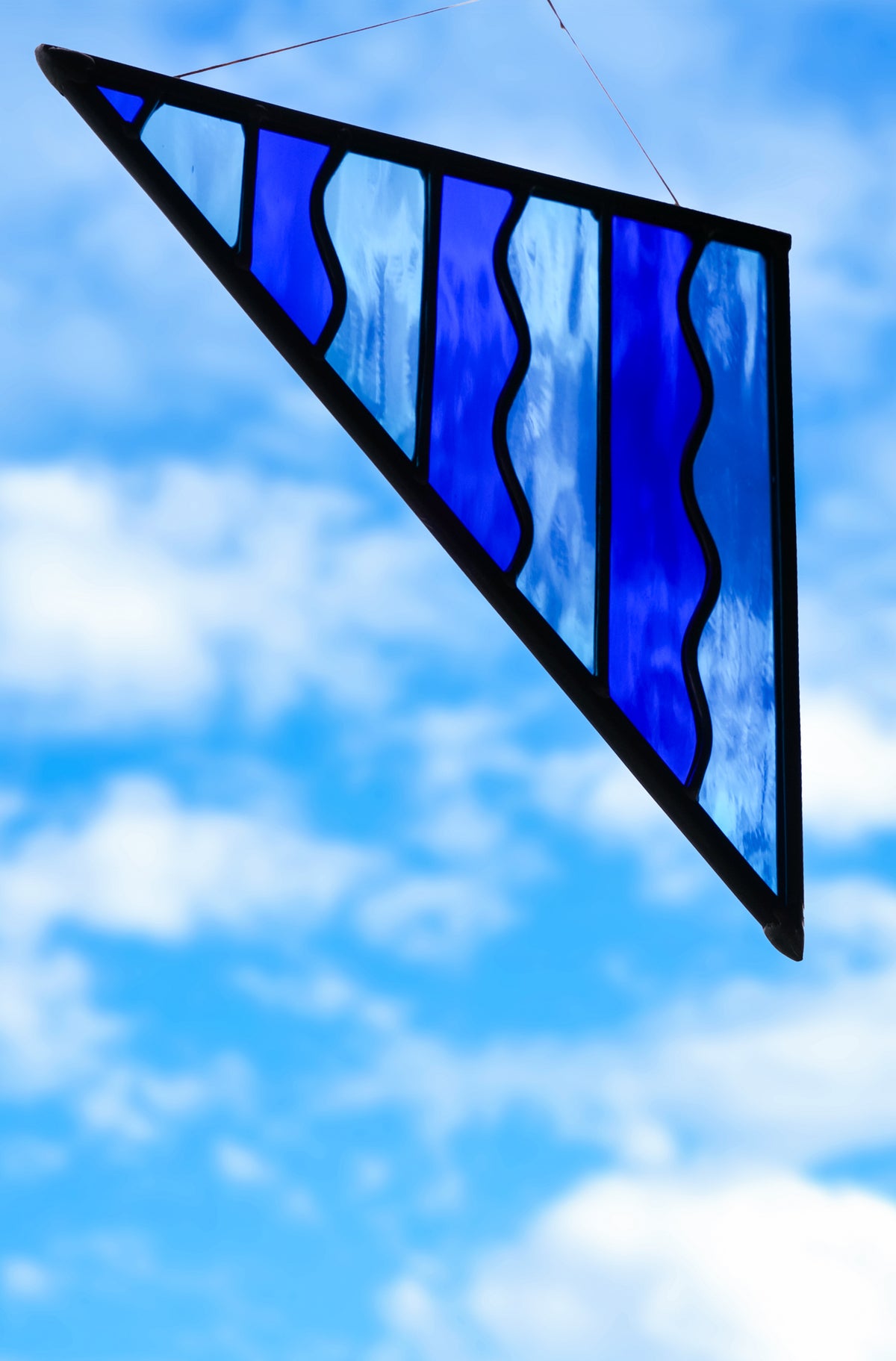"Waves" Corner Pane Set - Stained Glass