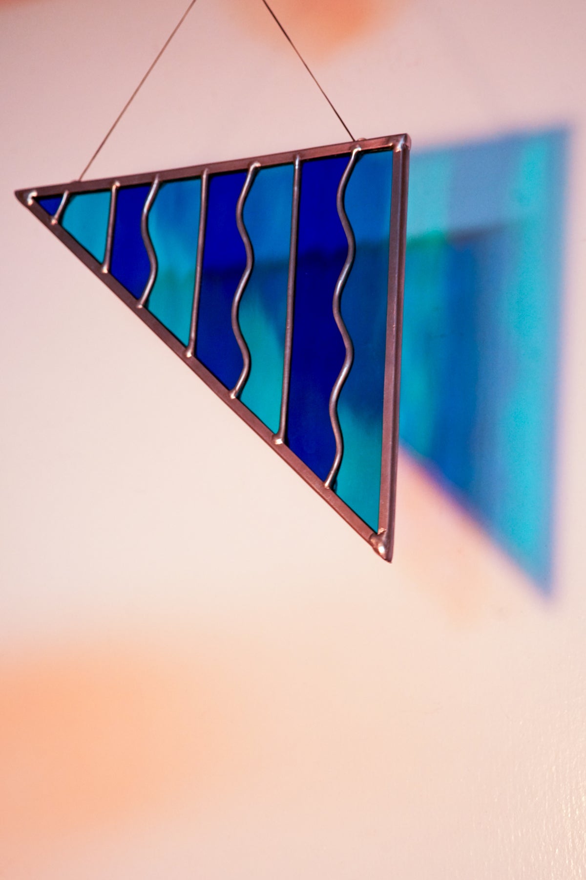 "Waves" Corner Pane Set - Stained Glass
